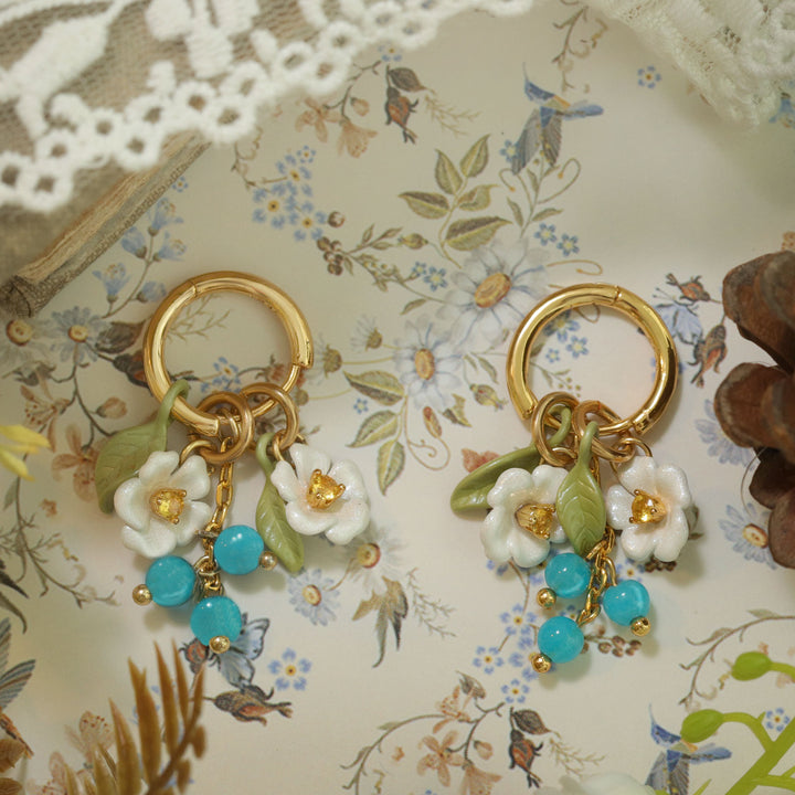 Boucles d'oreilles à fleurs de myrtille