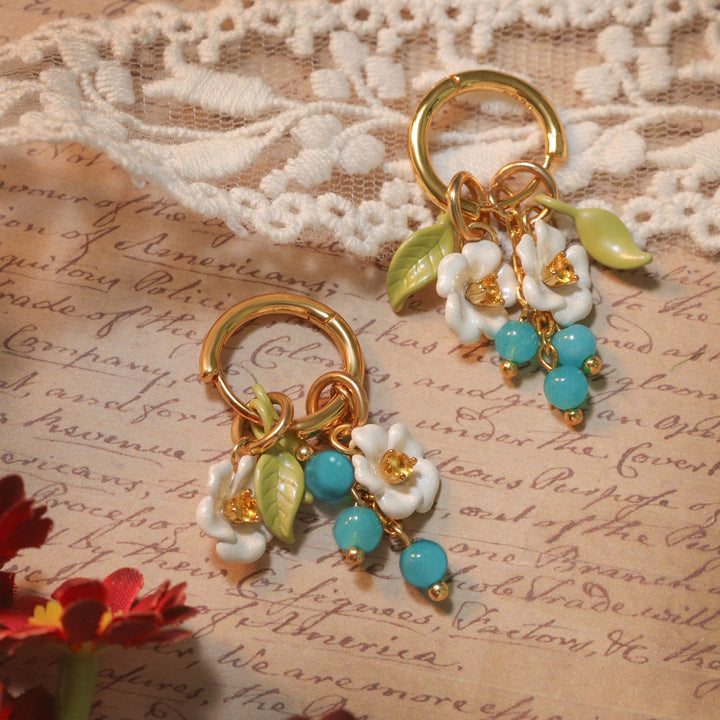 Boucles d'oreilles à fleurs de myrtille