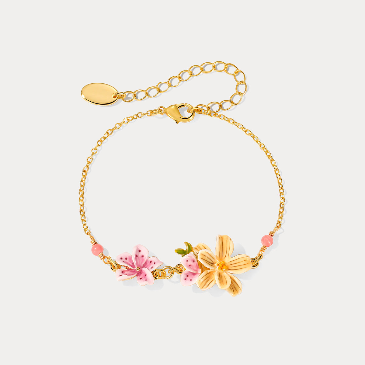 Selenichast Garden Flower Enamel Bracelet
