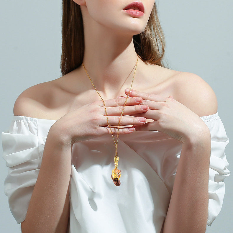 Kitten Boot Long Necklace 