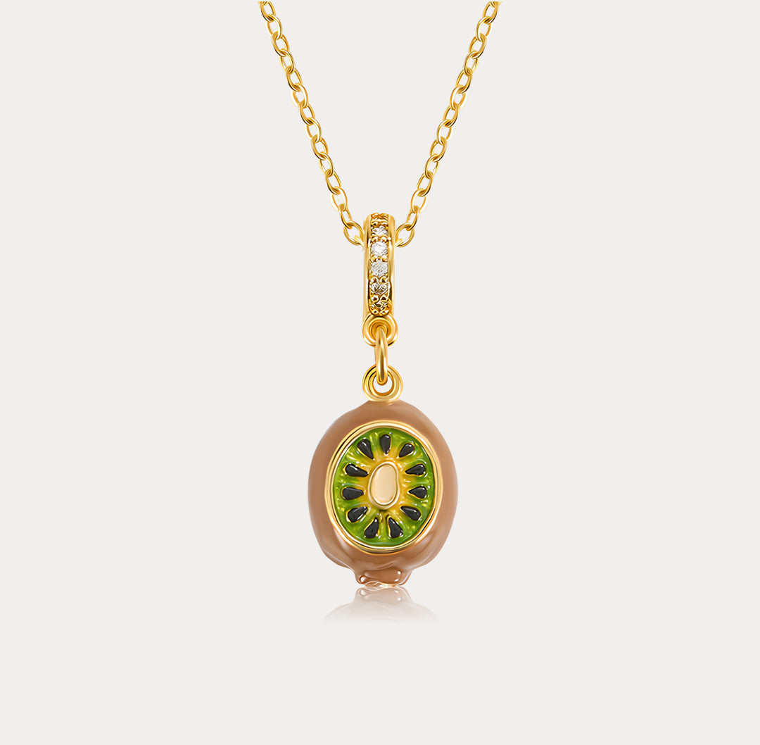 Selenichast Kiwi Necklace Fruit Jewelry