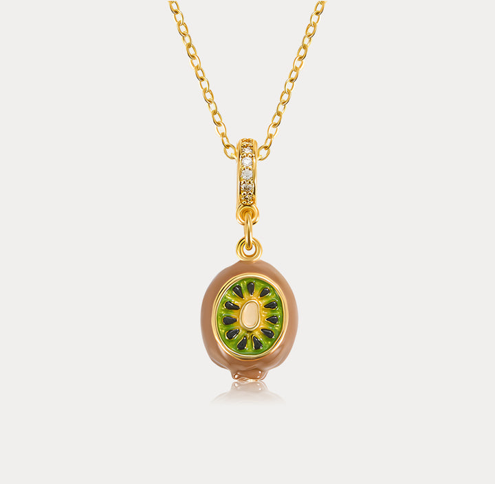 Selenichast Kiwi Necklace Fruit Jewelry