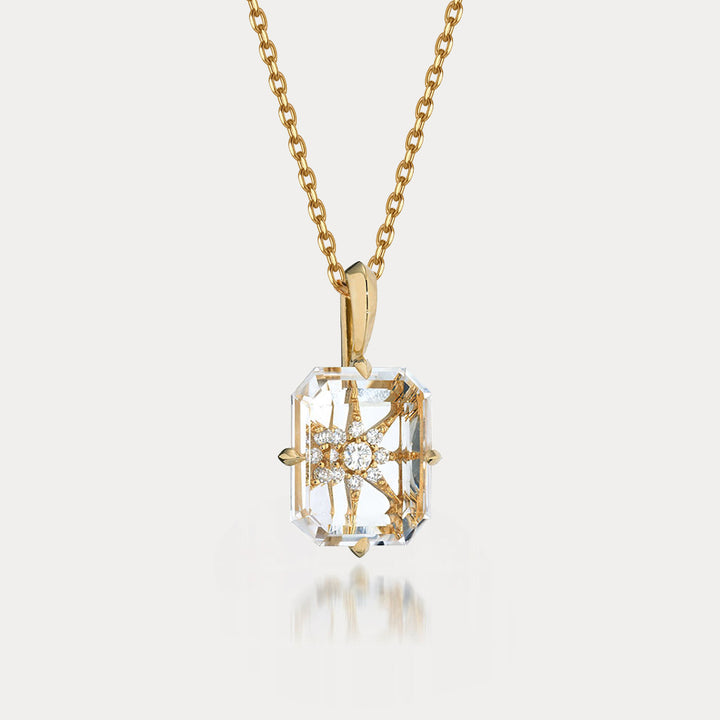 Selenichast Clear Quartz Starburst Necklace