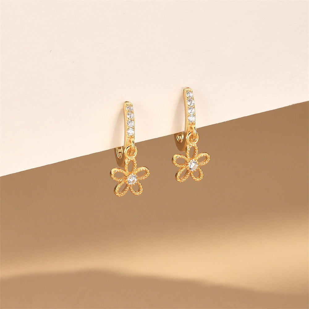 Flower Earrings Gold Earrings Selenichast 