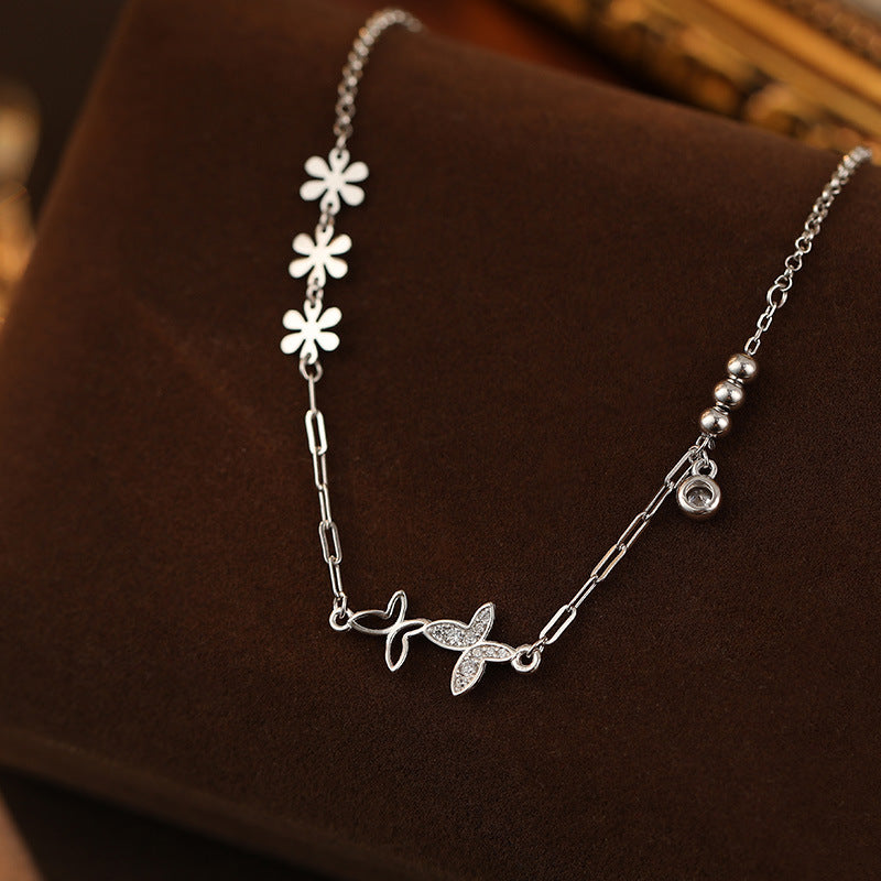 Selenichast Silver Butterfly Anklet Silver Jewelry 