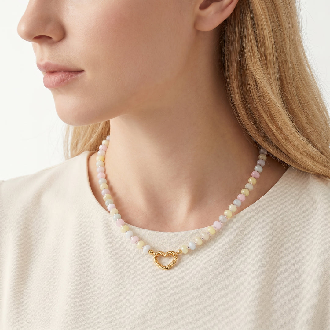 Morganite Beaded Necklace