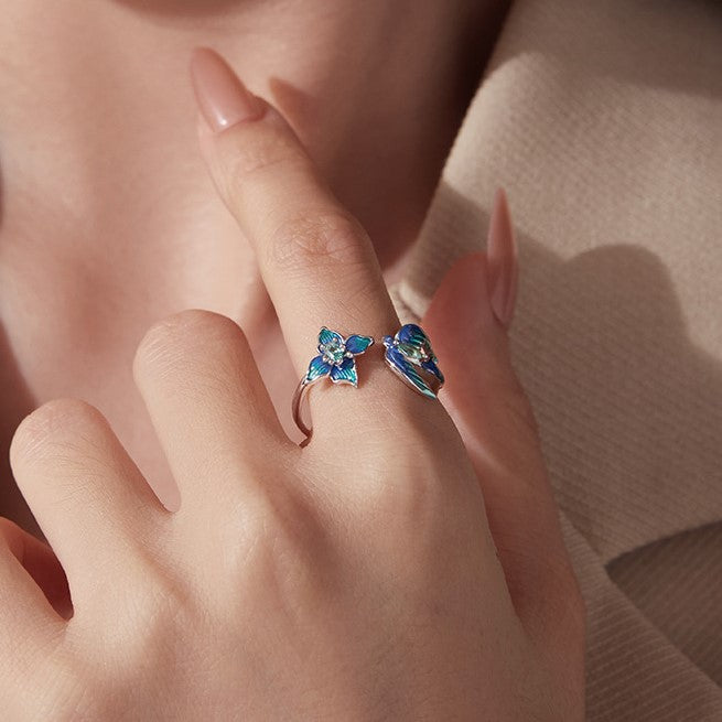 Silver Hummingbird Ring