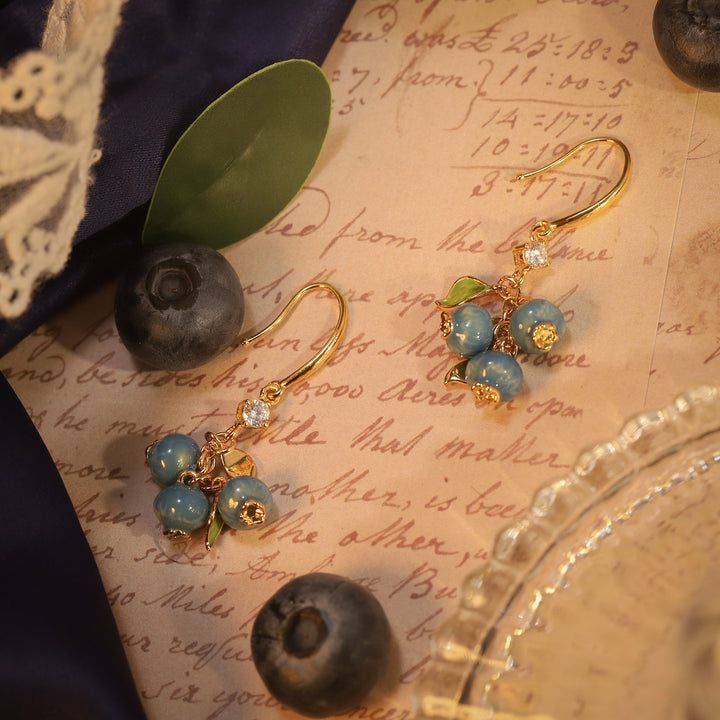 Boucles d'oreilles aux myrtilles