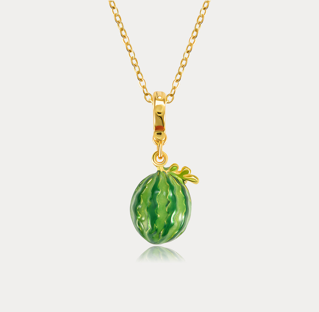 Selenichast Watermelon Fruit Pendant Necklace