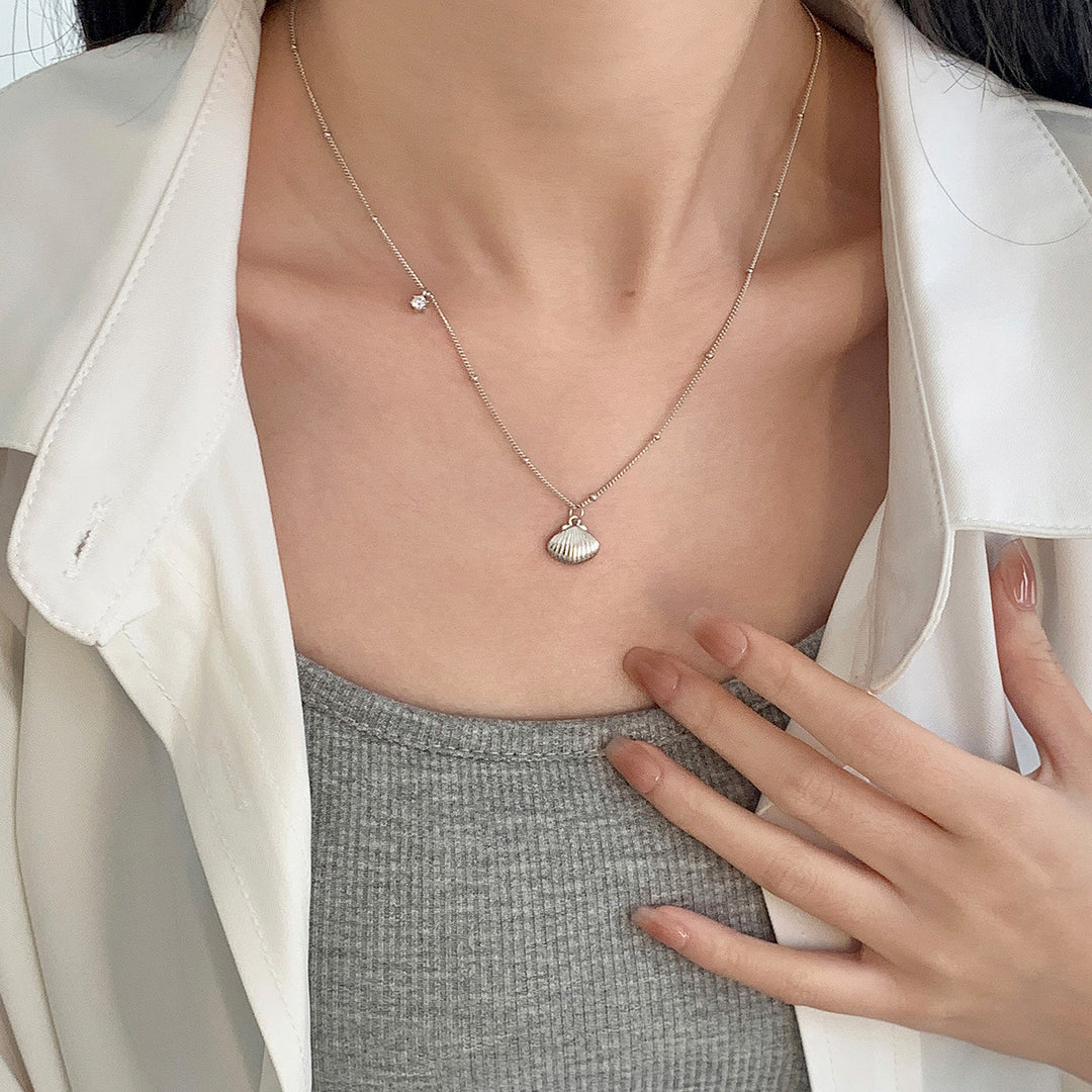 Silver Shell Necklace Selenichast Silver Jewelry 