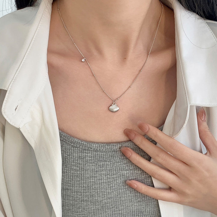 Silver Shell Necklace Selenichast Silver Jewelry 
