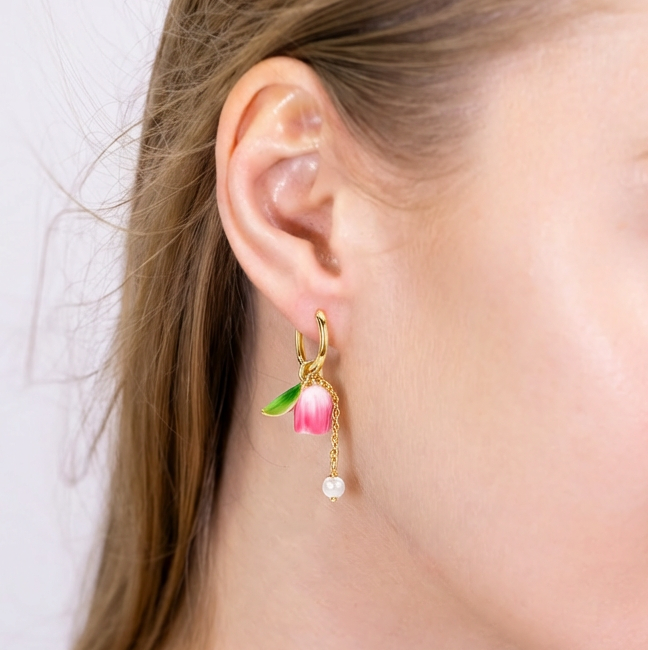 Selenichast Tulip Earrings Enamel Earrings