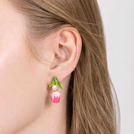 Selenichast Tulip Earrings Enamel Jewelry
