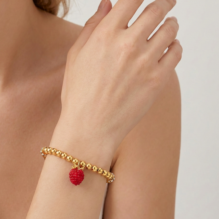 Selenichast Raspberry Beaded Bracelet