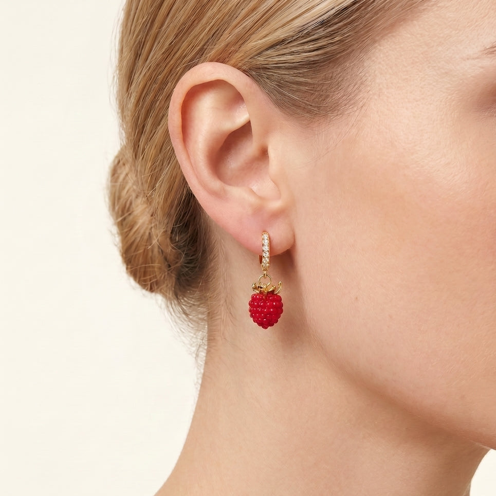 Selenichast Raspberry Hoop Earrings