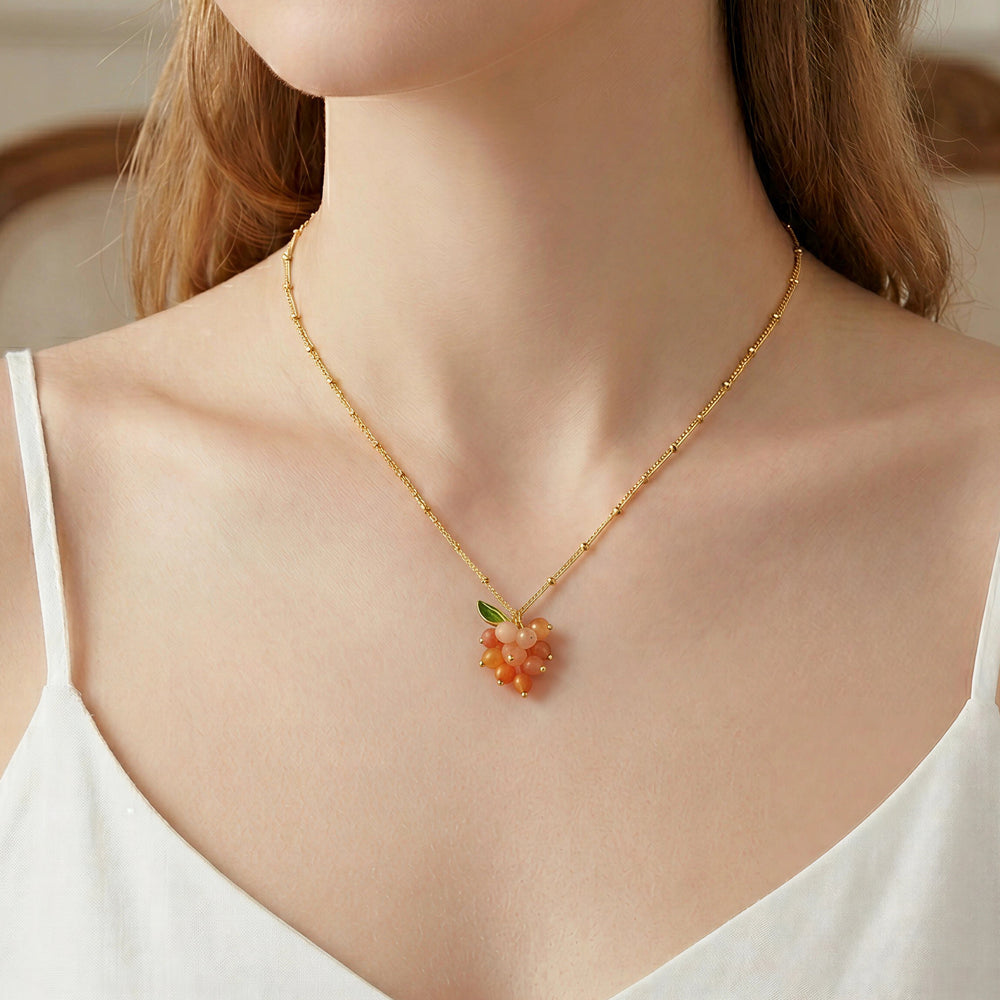 Orange Berry Necklace Selenichast