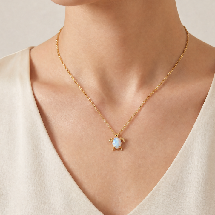 Opal Turtle Necklace