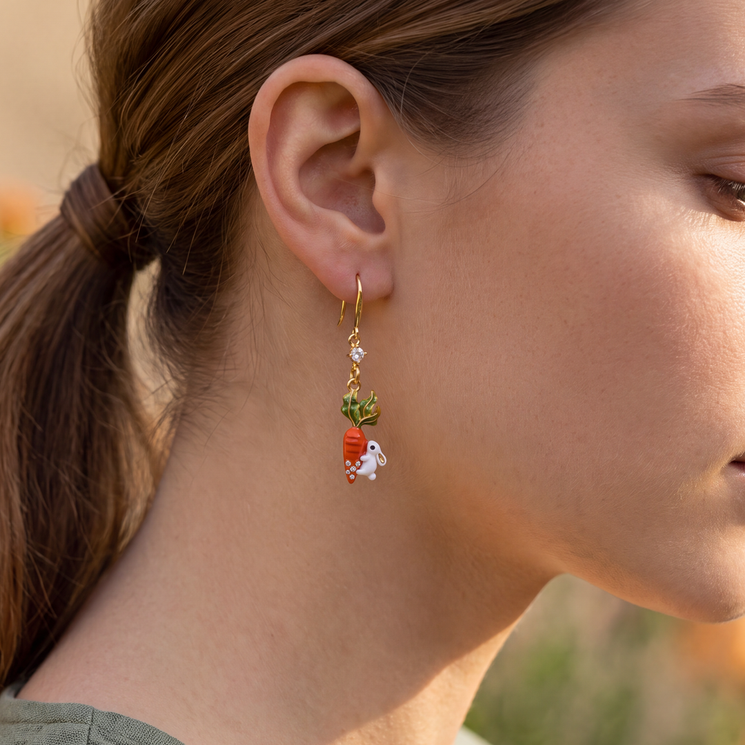 Carrot and Rabbit Earrings