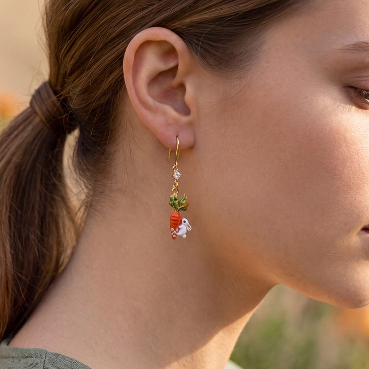 Carrot and Rabbit Earrings