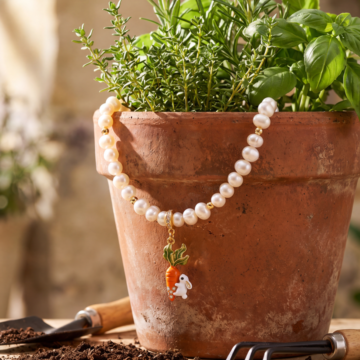 Carrot and Rabbit Pearl Bracelet