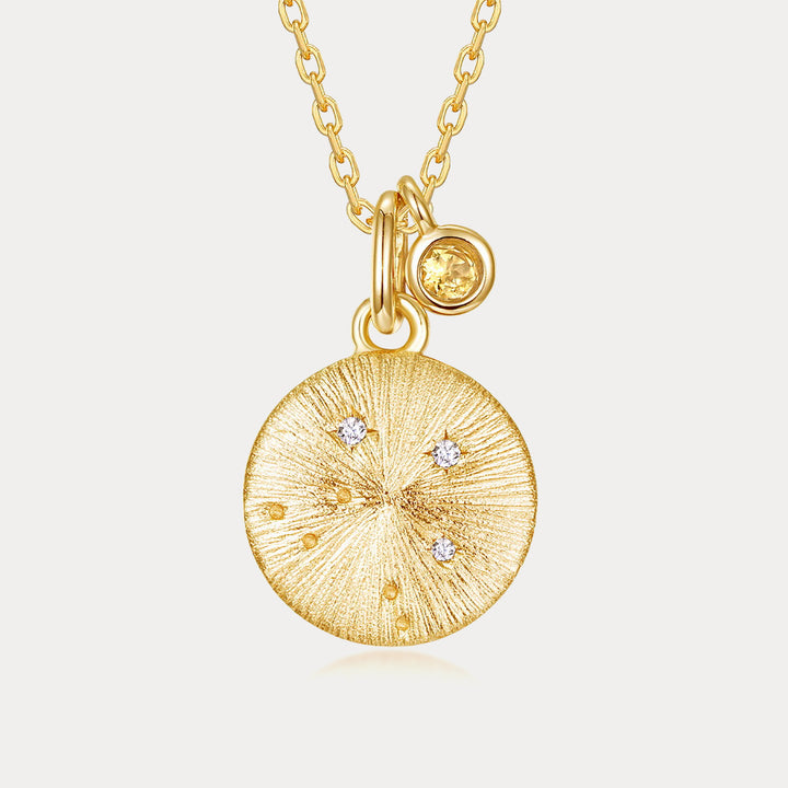 Zodiac Birthstone Necklace-Scorpio&Citrine