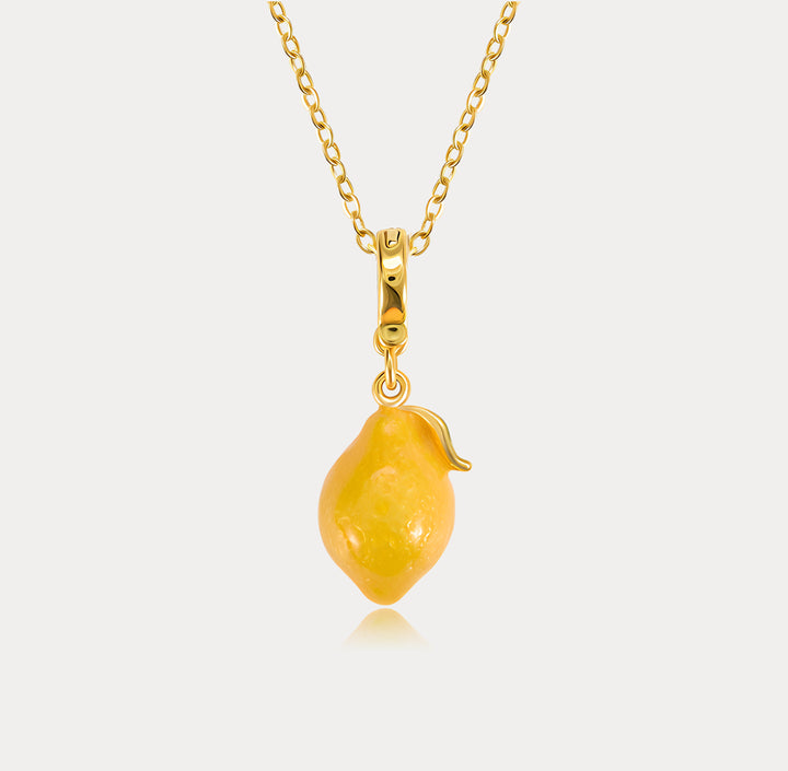 Selenichast Lemon Pendant Necklace Summer Jewelry