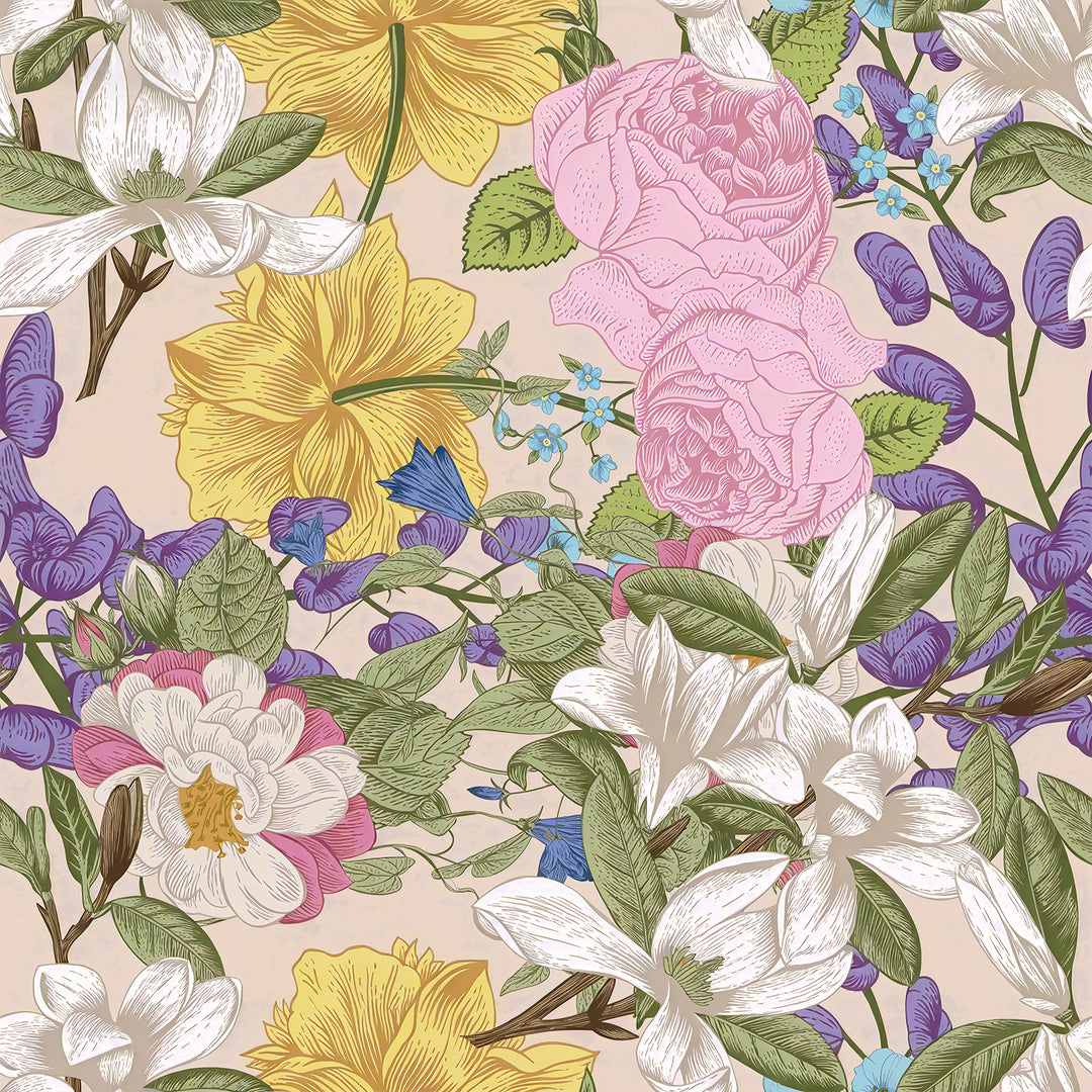 Selenichast Pink Garden Silk Square Scarf