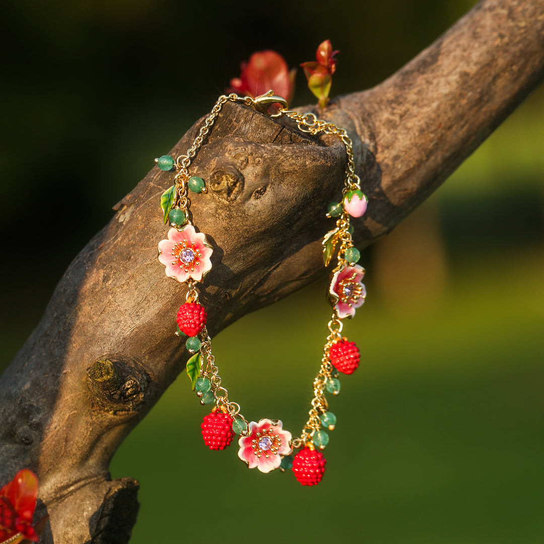 Gold Raspberry Flower Bracelet