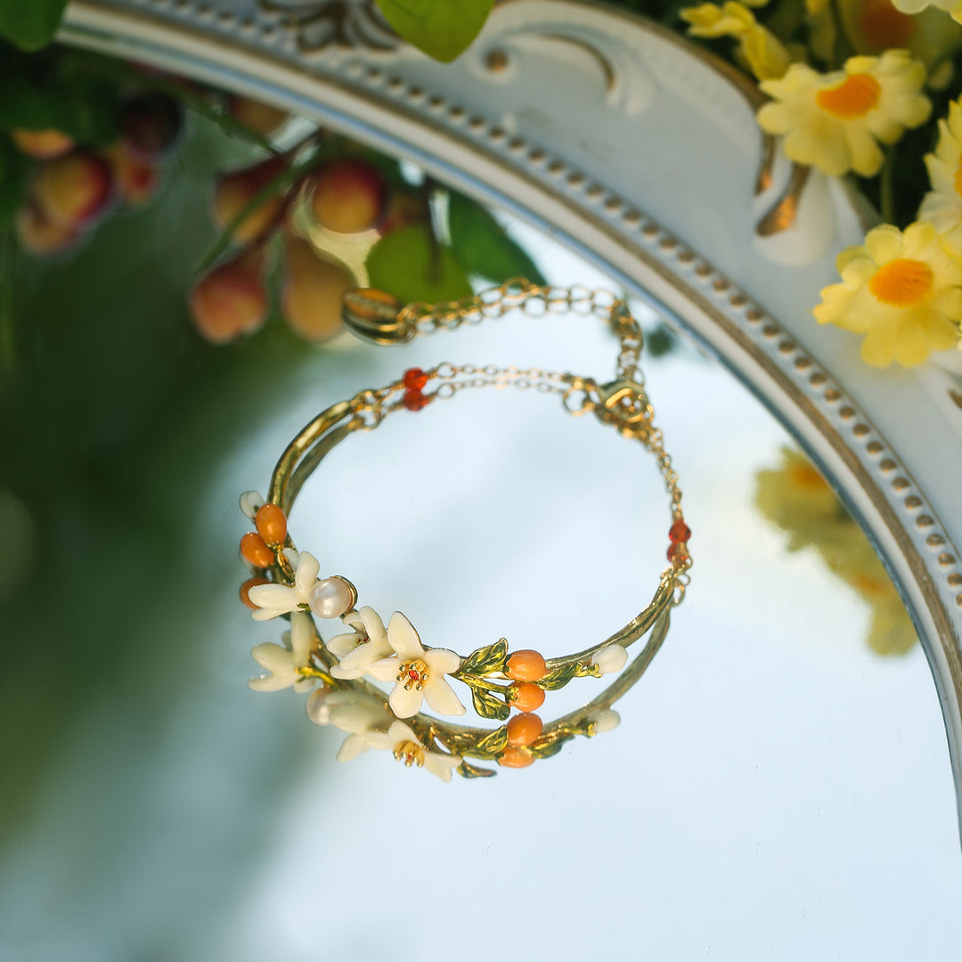 Dainty Orange Blossom Bracelet