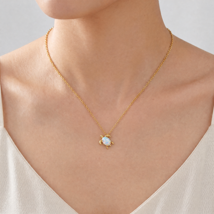 Selenichast Opal Turtle Necklace