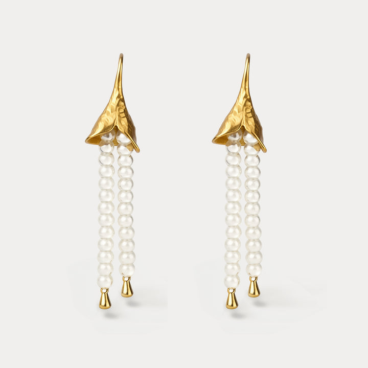 Selenichast Pearl Tassel Earrings