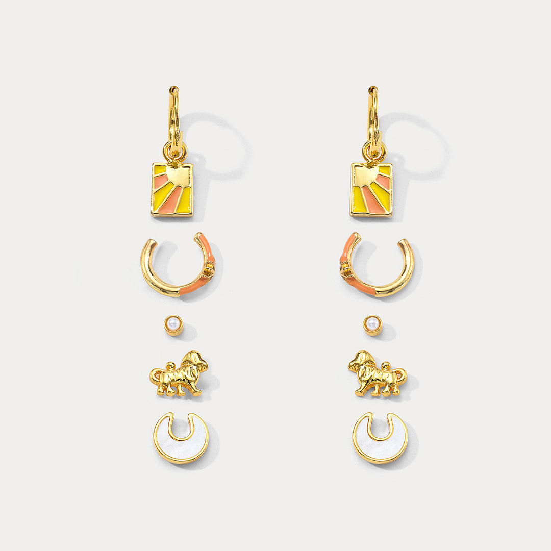 Selenichast Strength Tarot Card Earrings Set