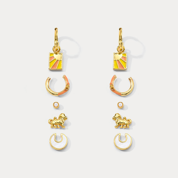 Selenichast Strength Tarot Card Earrings Set