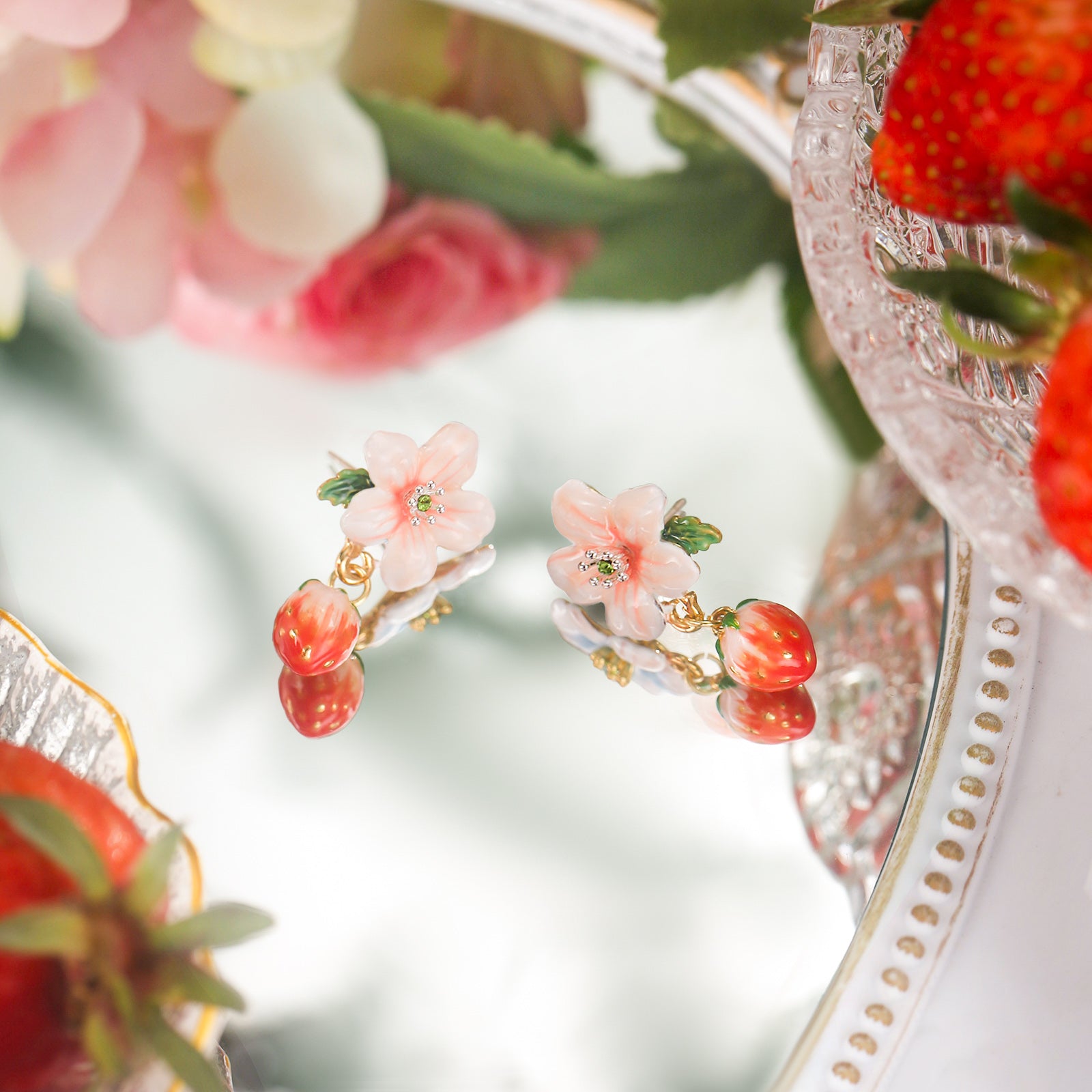 Strawberry Flower Earrings