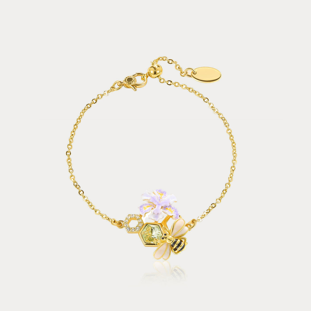 Selenichast Iris Flower Bee Bracelet