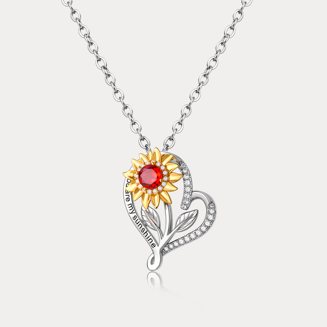 Selenichast Sunflower Heart Necklace