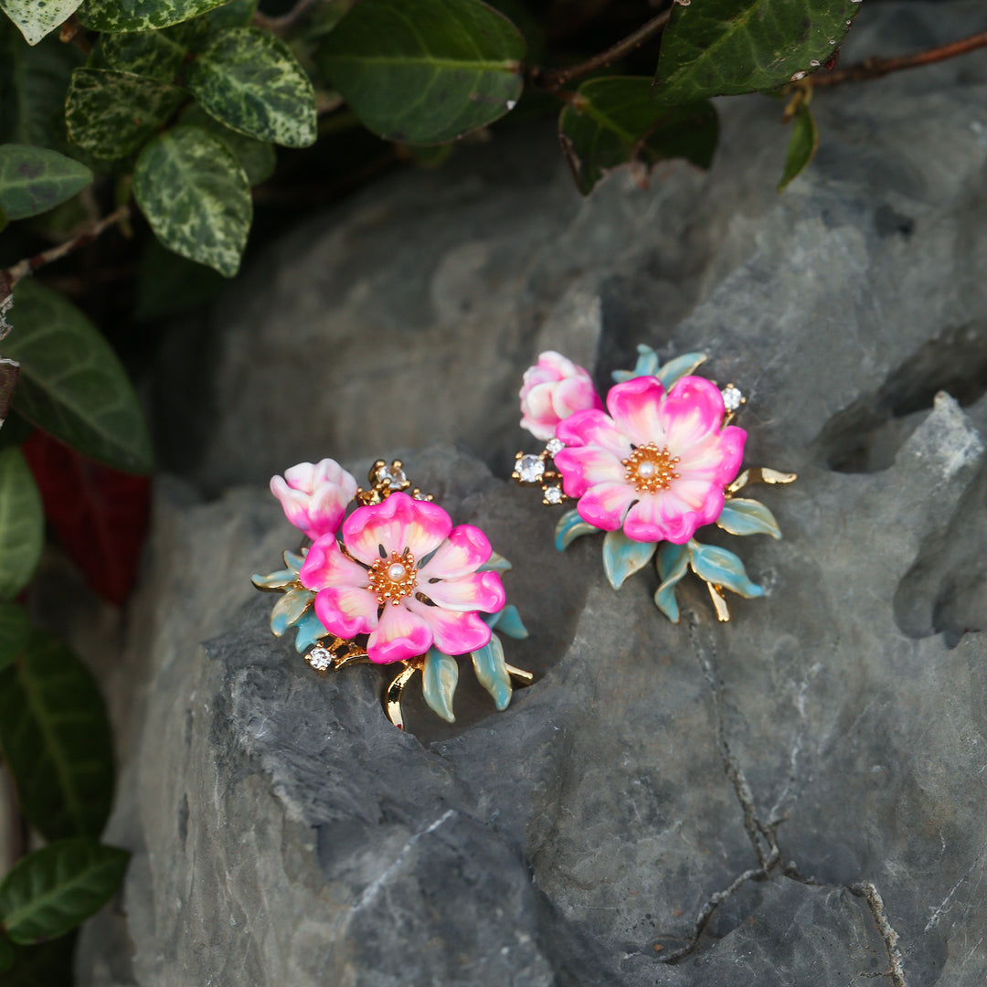 Boucles d'oreilles pivoines