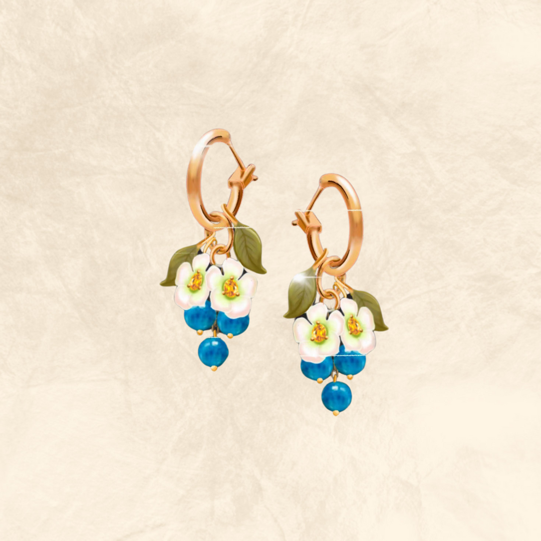 Blueberry Flower Earrings