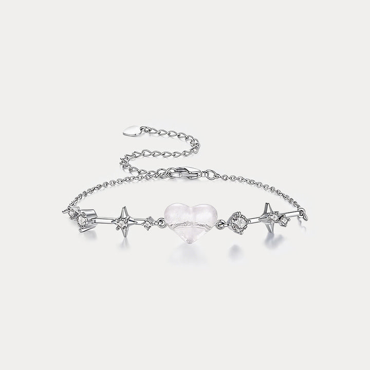 Selenichast Clear Quartz Heart Bracelet 