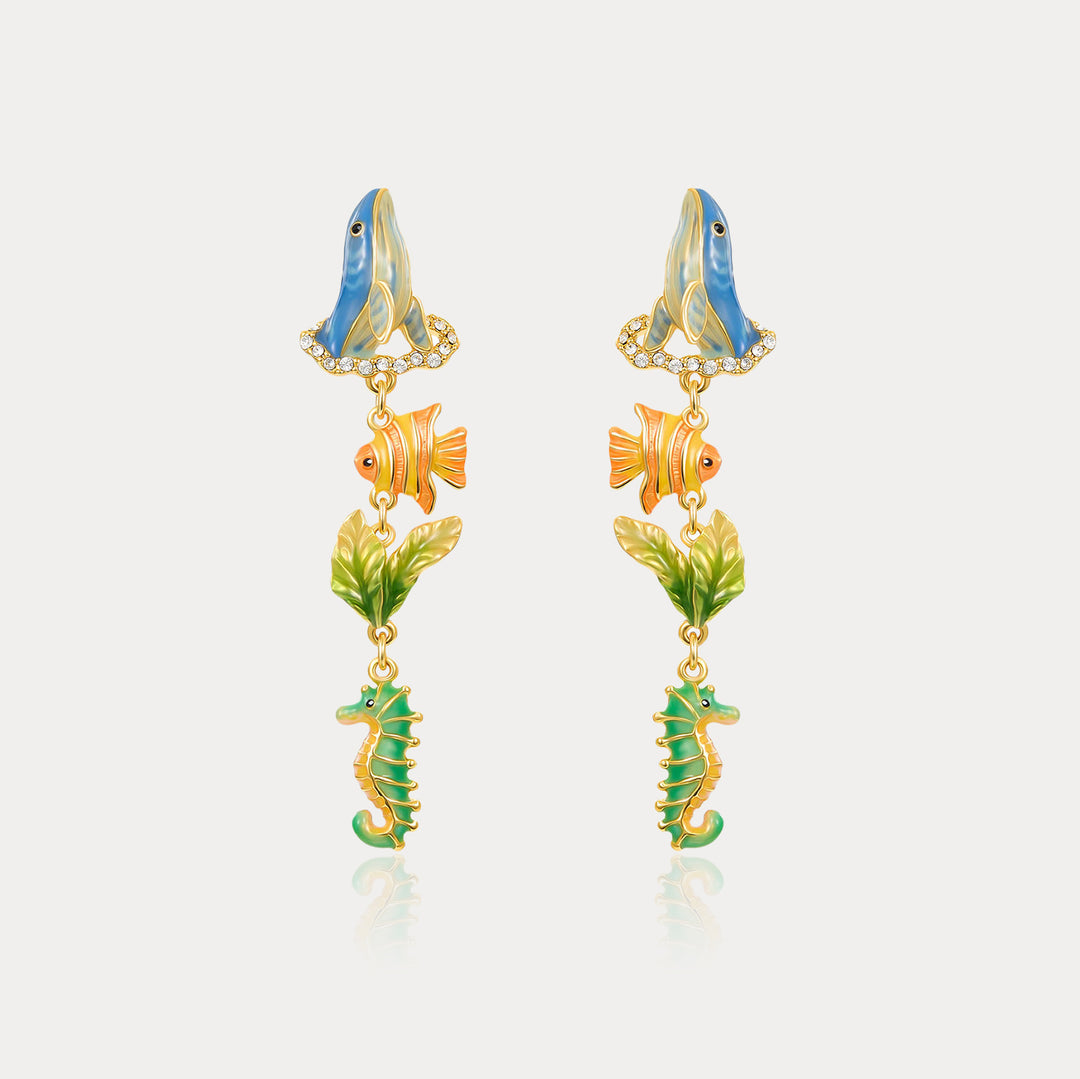 Selenichast Whale Drop Earrings Animal Jewelry
