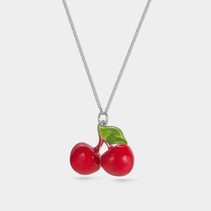 Silver Cherry Necklace