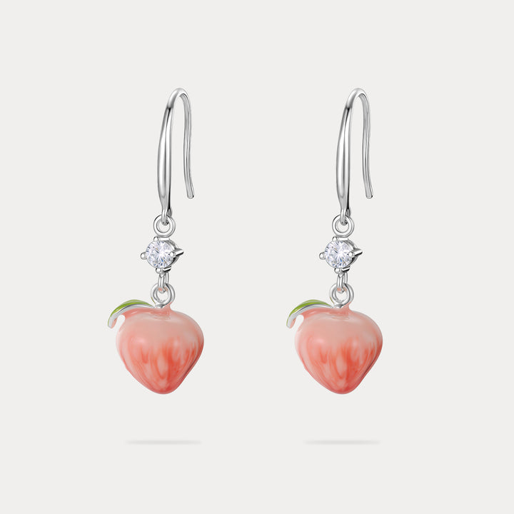 Silver Peach Earrings