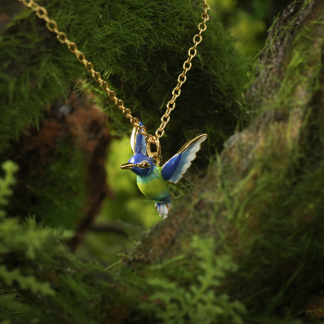 Enamel Hummingbird Necklace