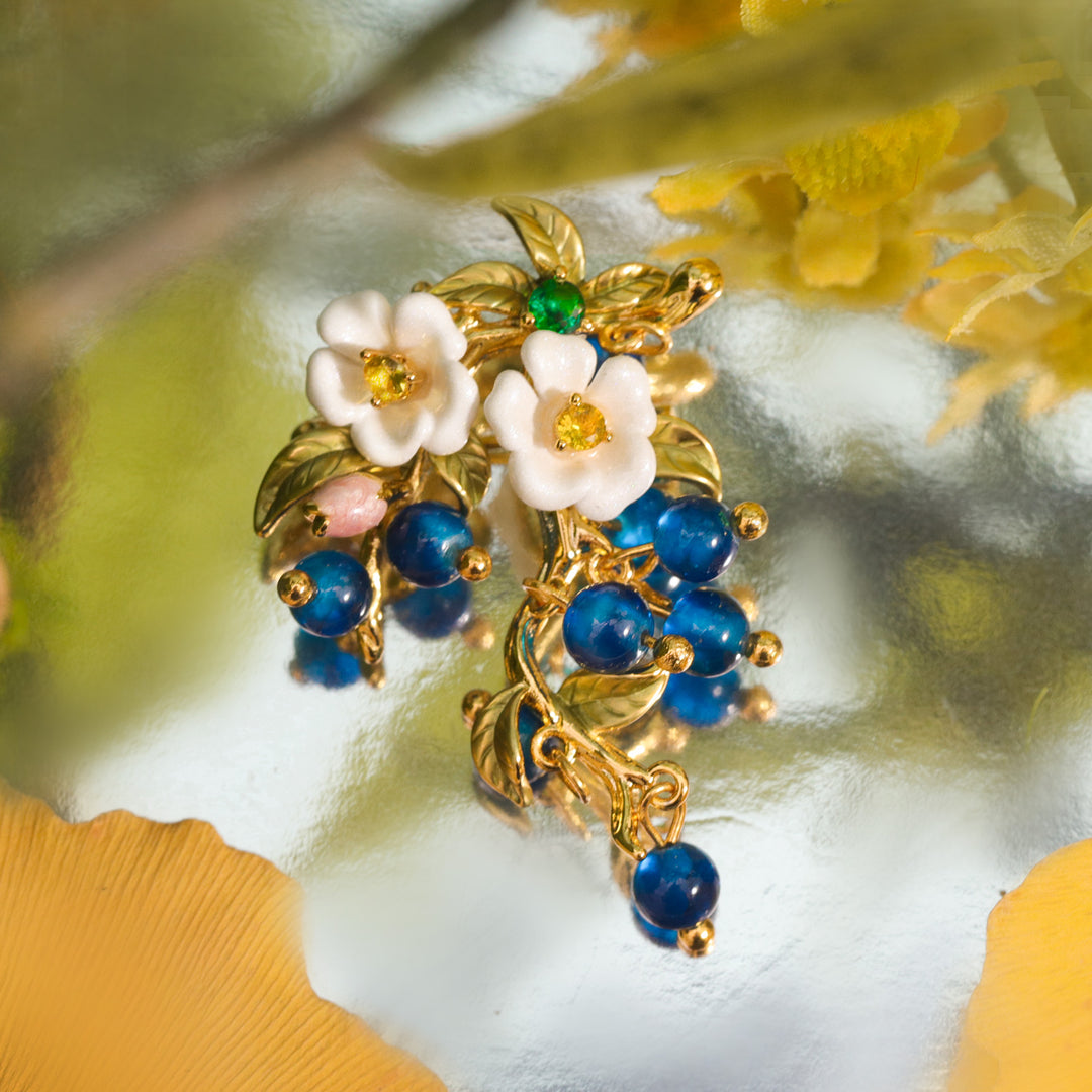 Blueberry Flower Brooch