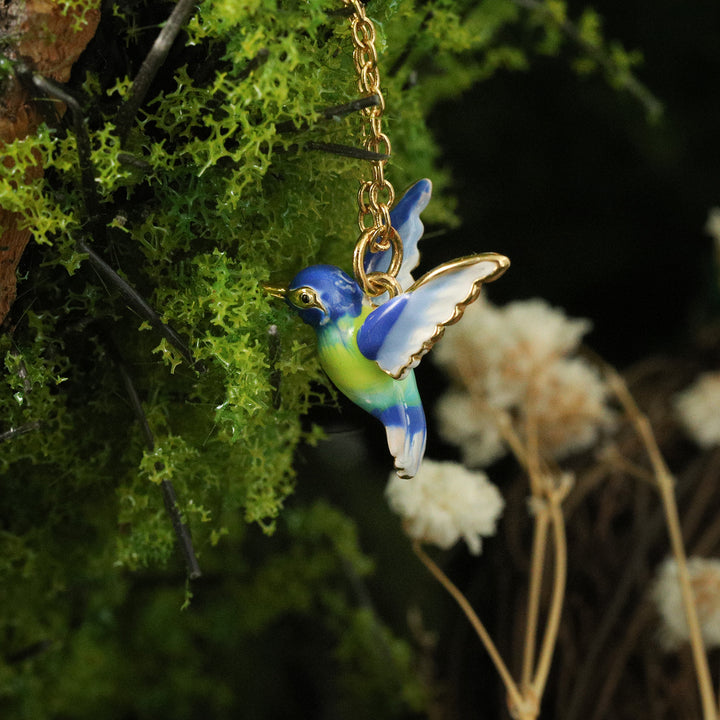 Enamel Hummingbird Necklace