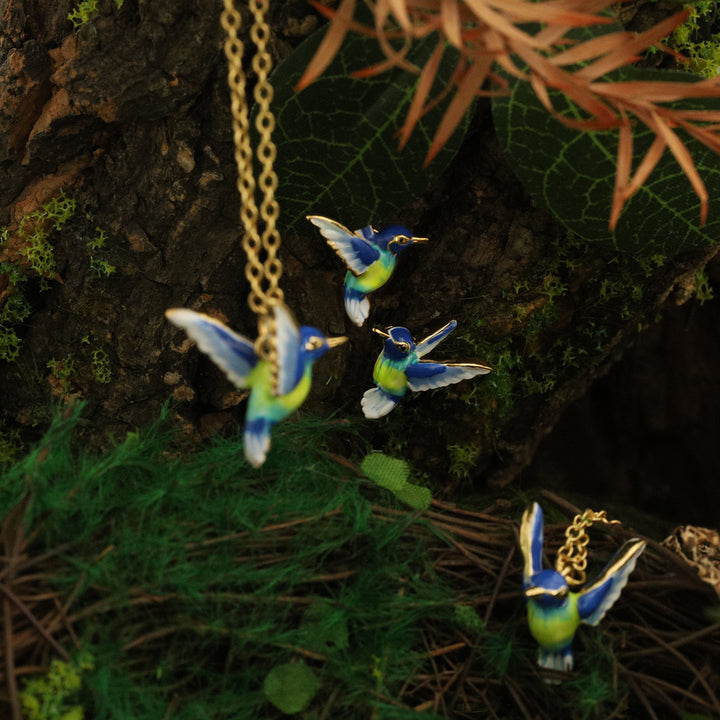 Enamel Hummingbird Necklace