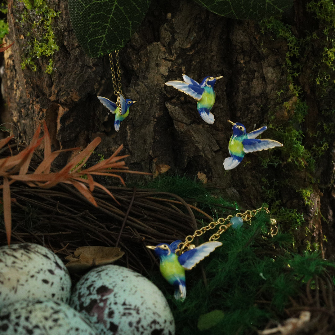 Enamel Hummingbird Necklace