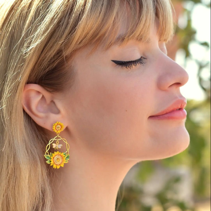  Sunflower & Bee Earrings for Influencer