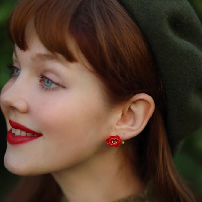 poppy gold earrings