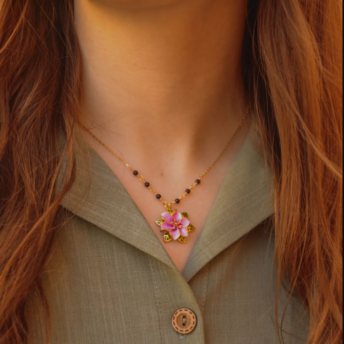enamel bellflower necklace